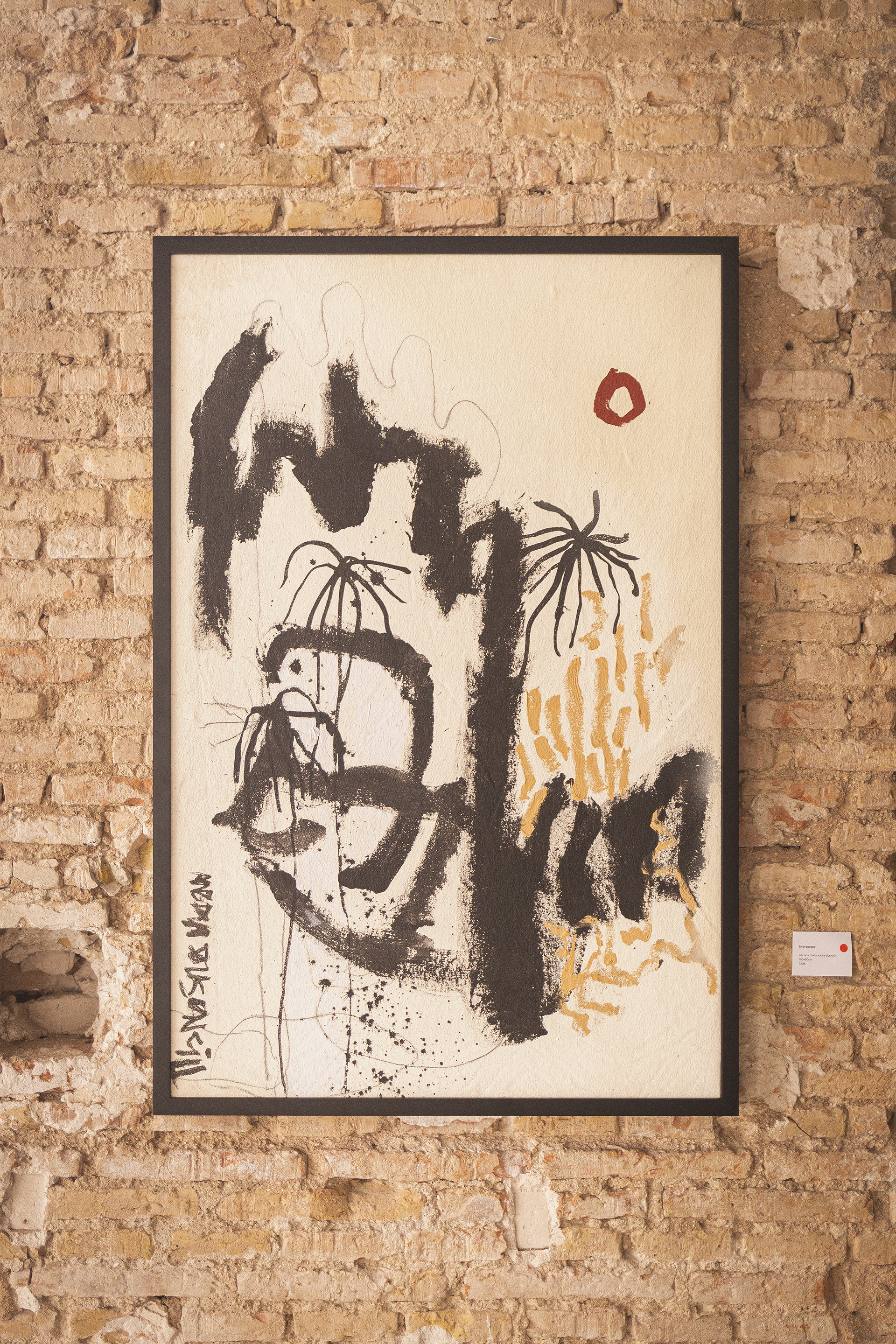 In the park, 2024, mixed media on canvas, 65x100cm