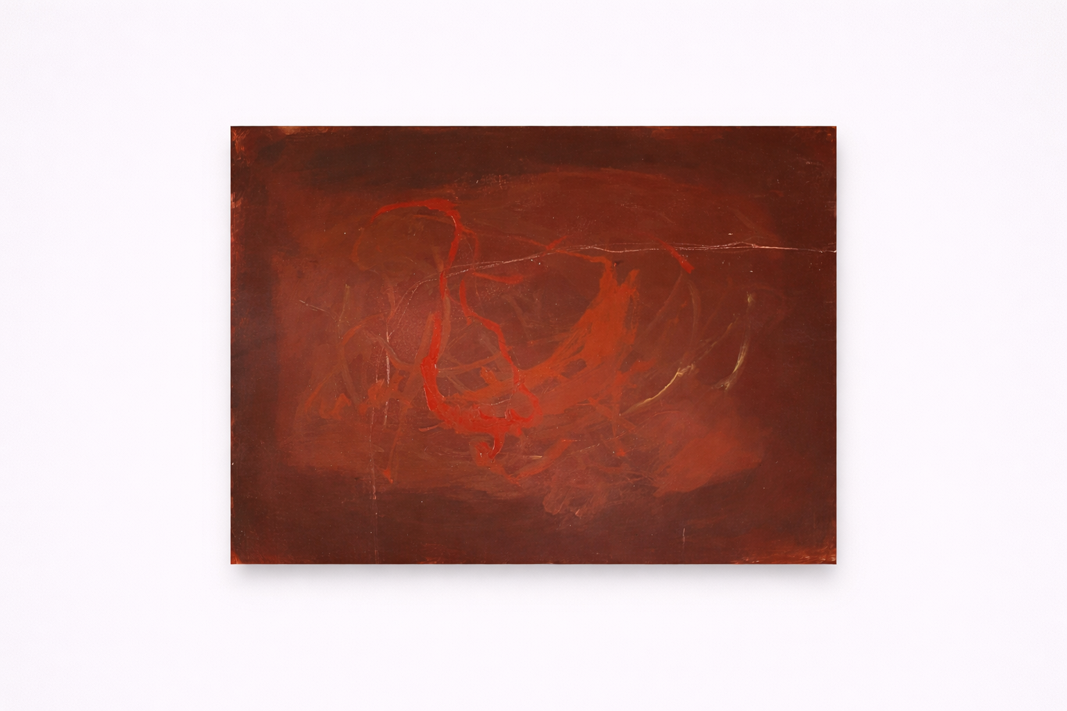 The red beneath, 2026, acrylic on wood, 44x35cm