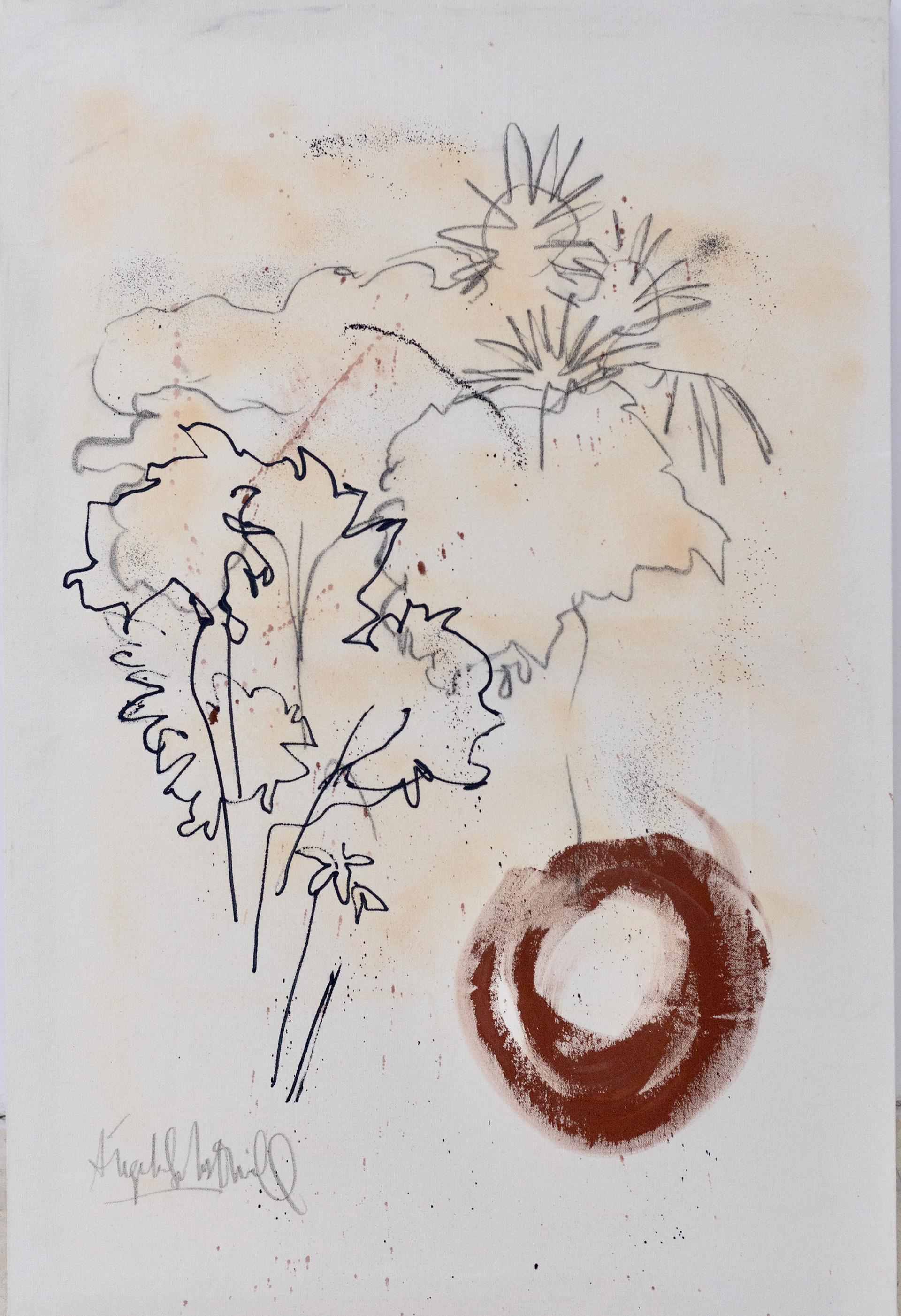 The day goes from dawn to dusk, 2025, mixed media on canvas, 120x80cm