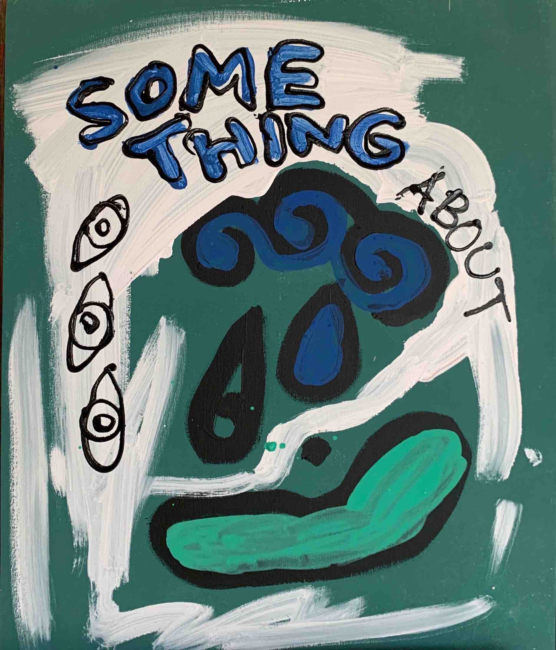 Something about (green), 2023, acrylic on wood