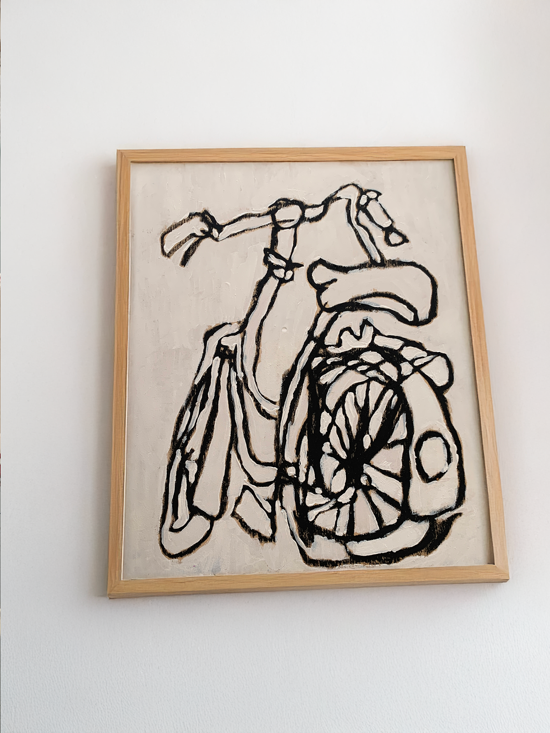 2024, mixed media on wood, 33x44cm, +frame