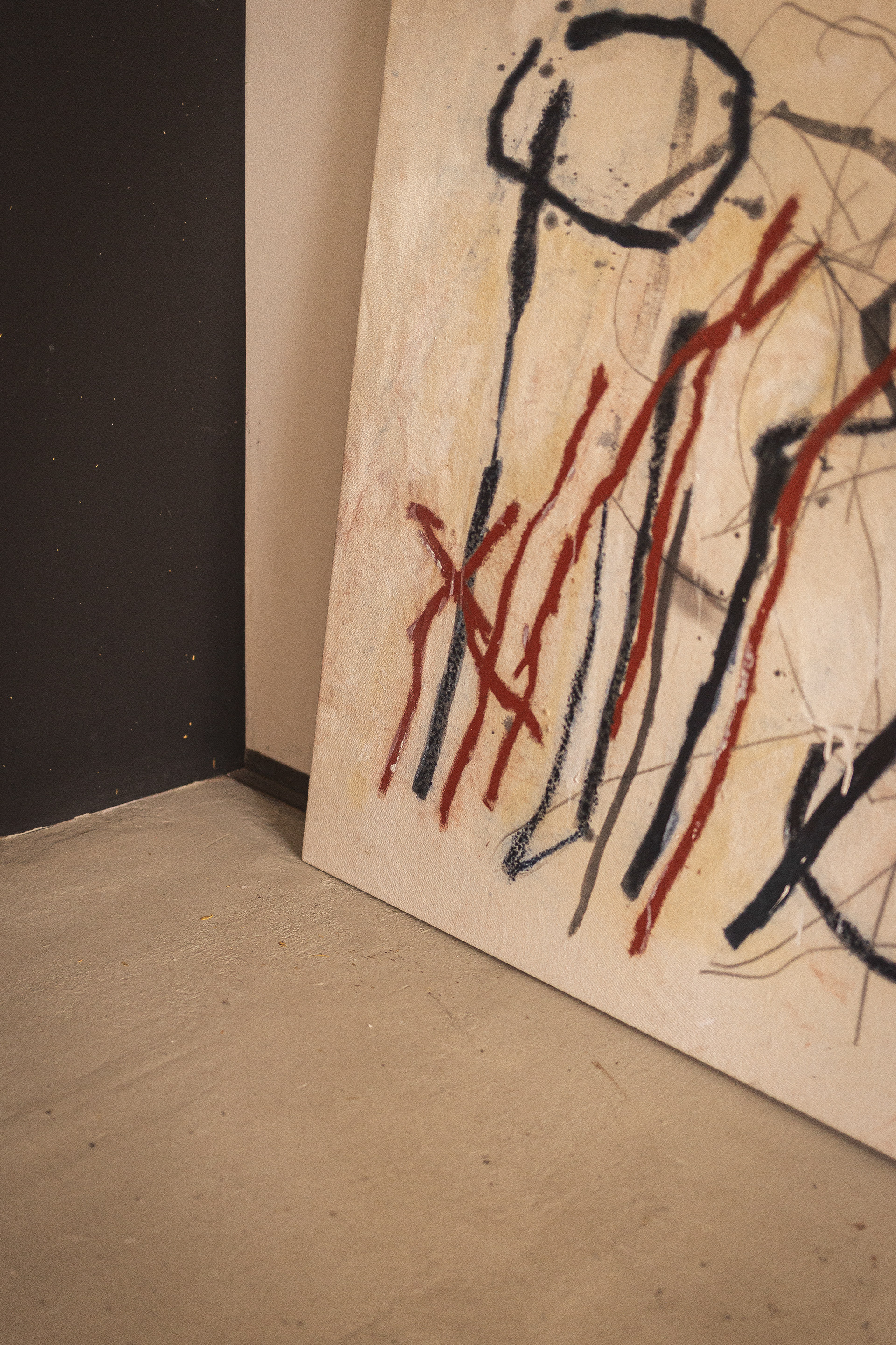 Madrid Studio II (on canvas), 2025, mixed media on canvas, 160x100cm