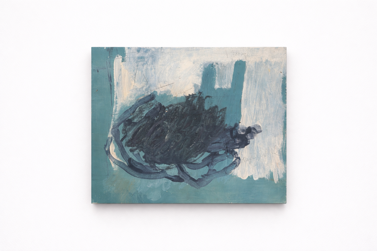 The blue dream, 2026, acrylic on wood, 42x33cm