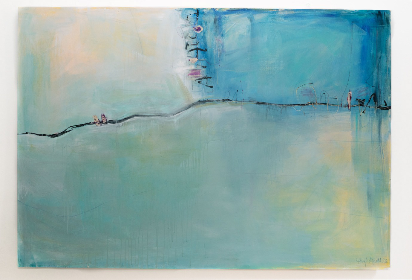 Blue kintsugi 160x120cm Acrylic and mixed media