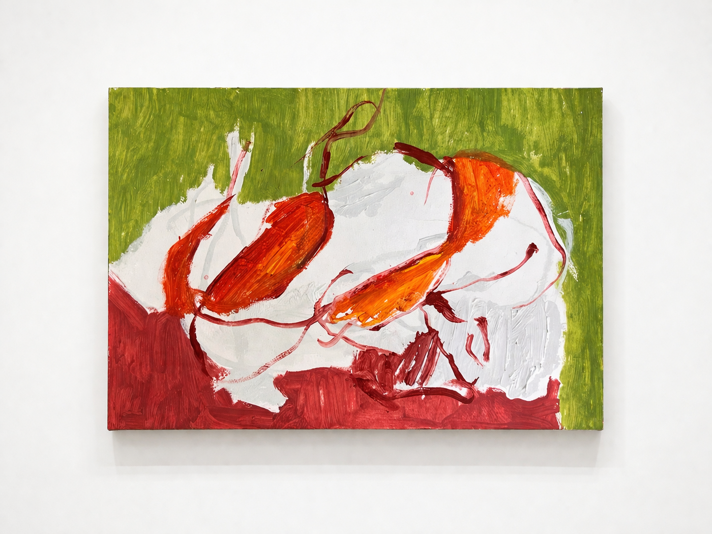 Man asleep, 2026, acrylic on wood, 30x42cm