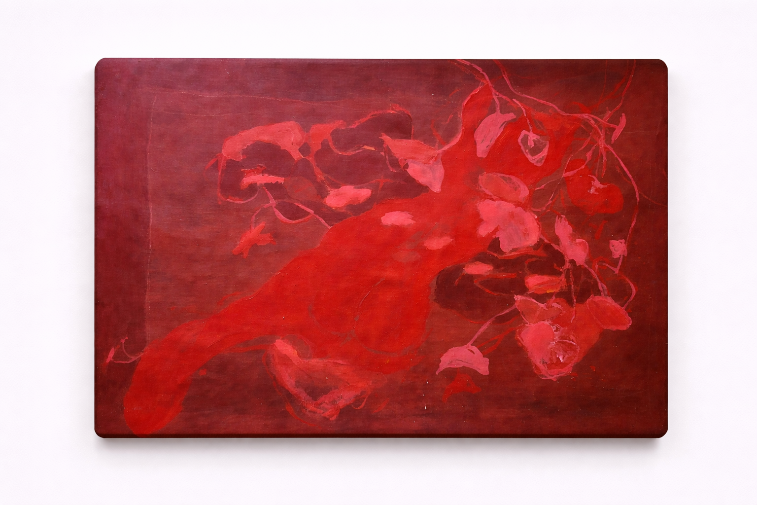 The weight of a flower, 2026, acrylic on linen, 100x50cm