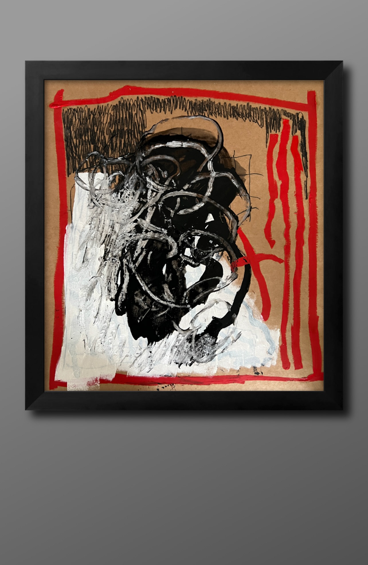 Freedom for fear, 2025, mixed media on paper, 50x40cm