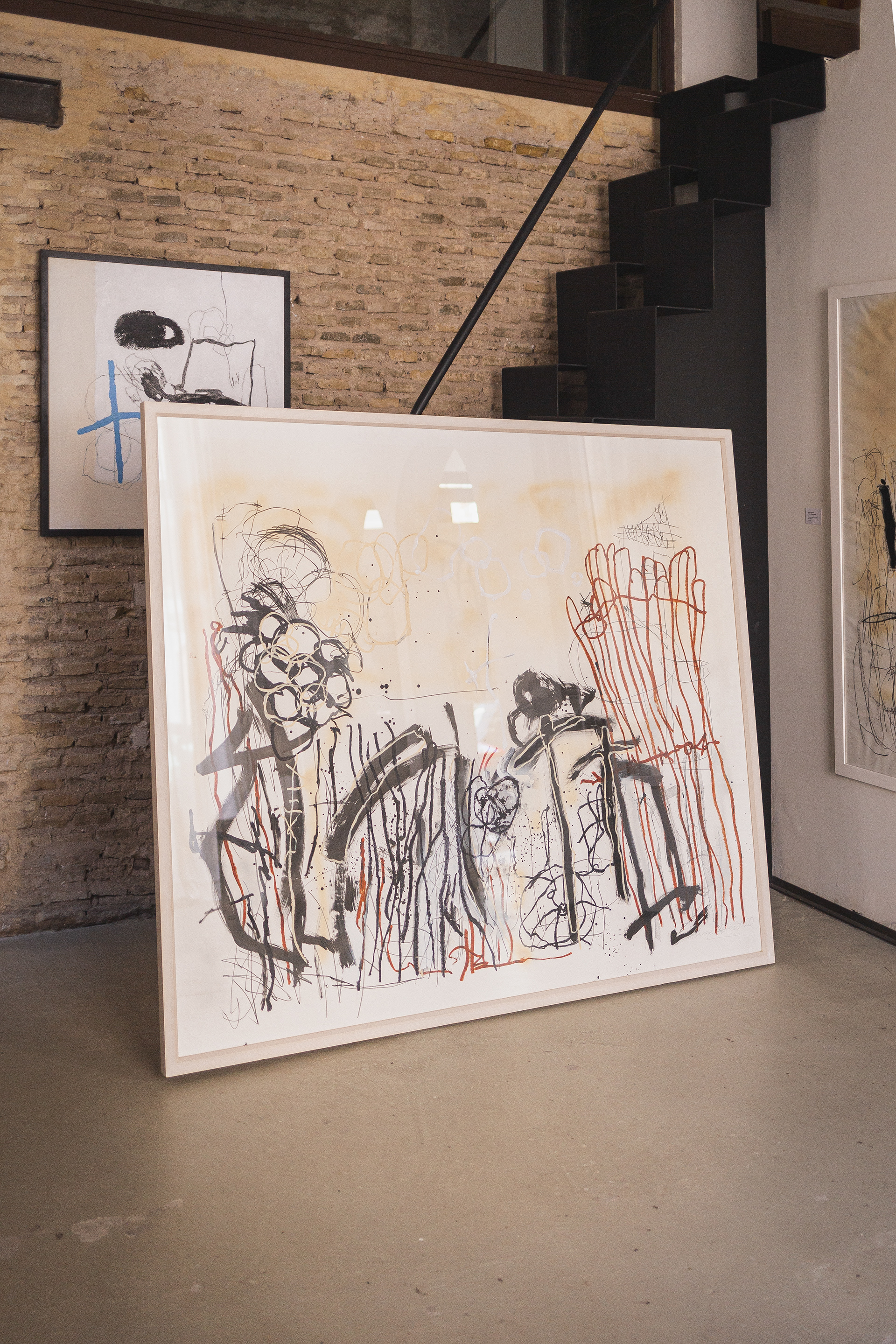 Battlefield, 2024, mixed media on paper, 150x180cm