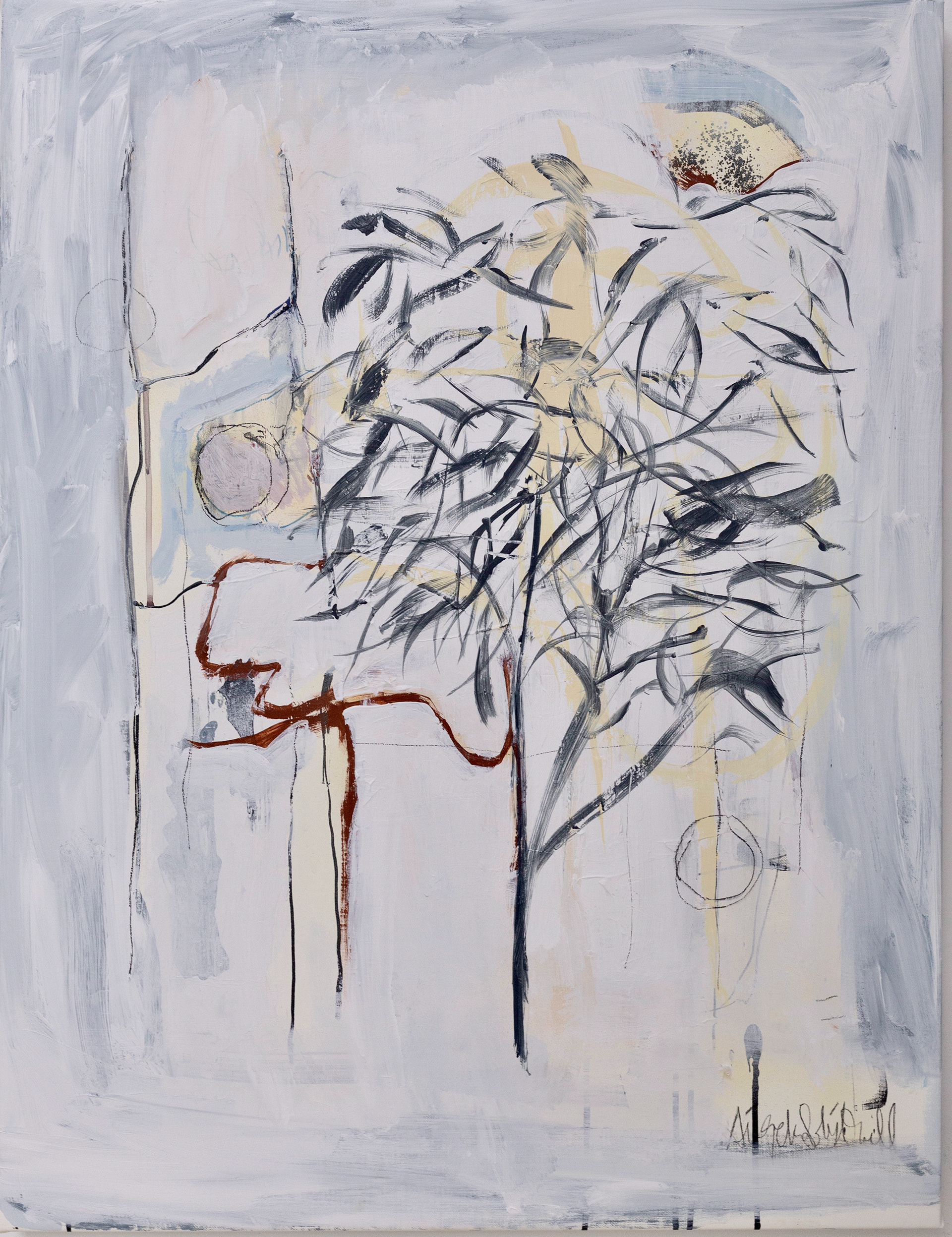 Orange tree and dream, 2025, acrylic on linen, 80x75cm