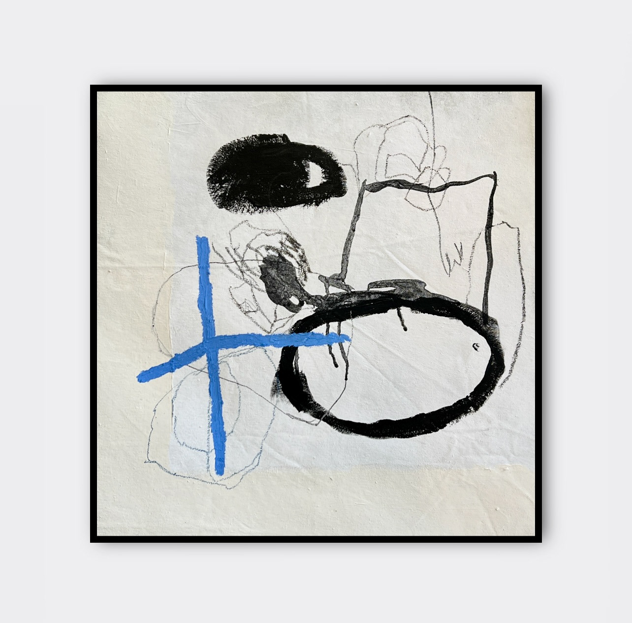 Blue and I, 2025, mixed media on canvas, 40x50cm