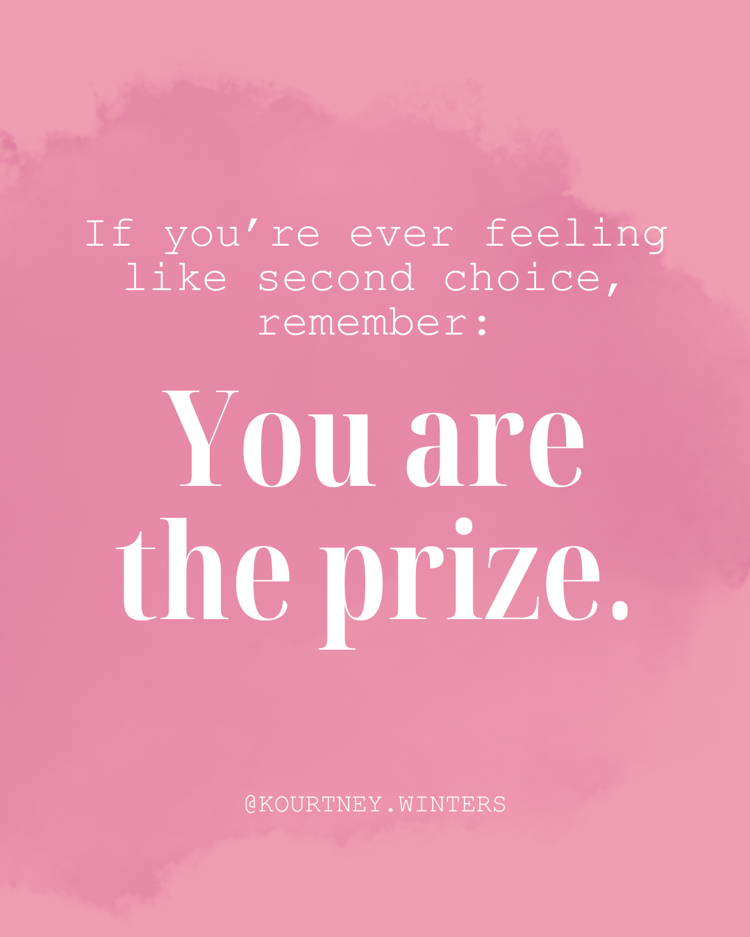 Positive affirmation quote for a social media post.