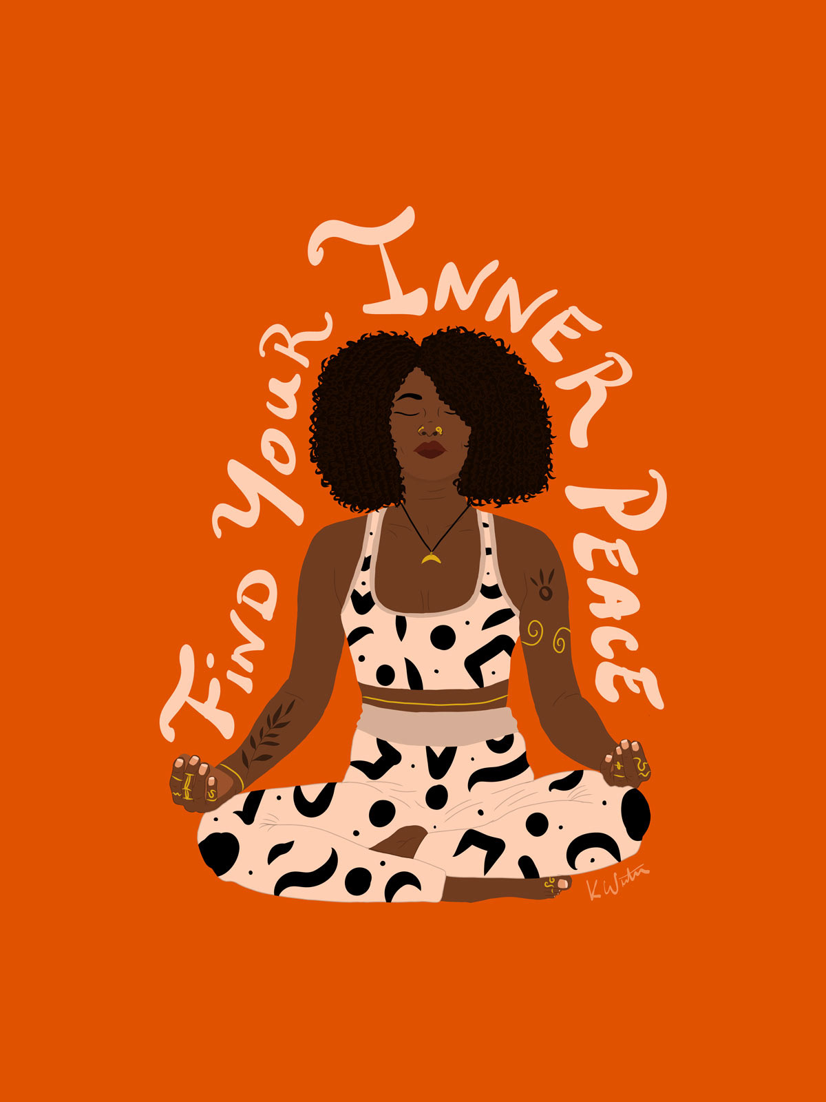 "Find Your Inner Peace" digital illustration