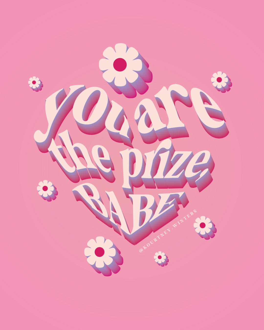 Typography poster celebrating self-love and self-worth.