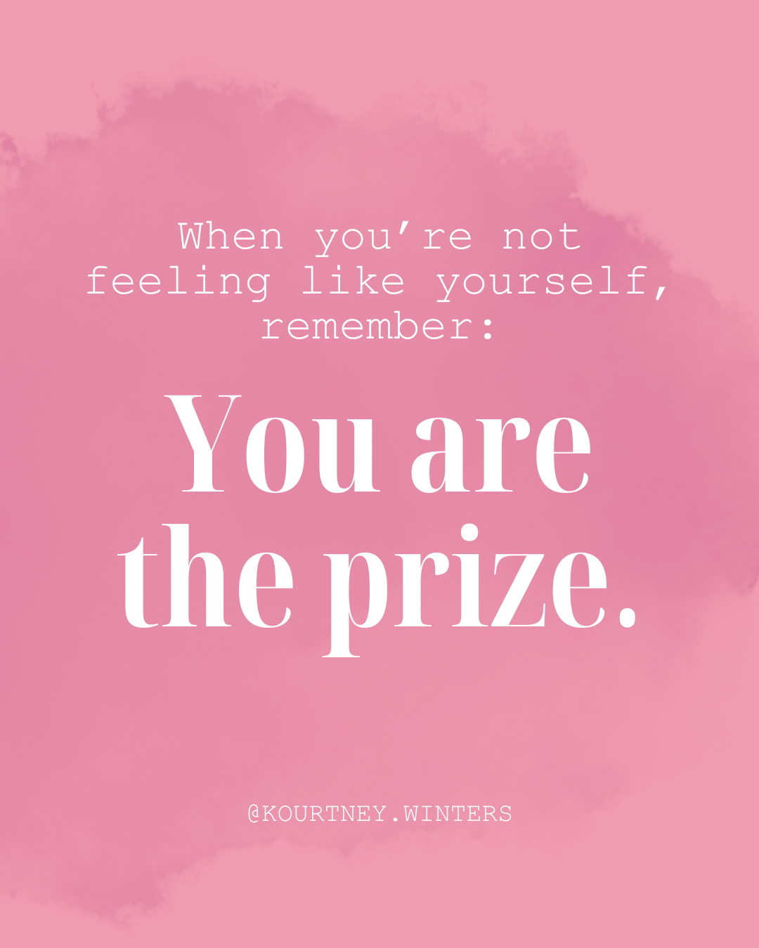 Positive affirmation quote for a social media post.