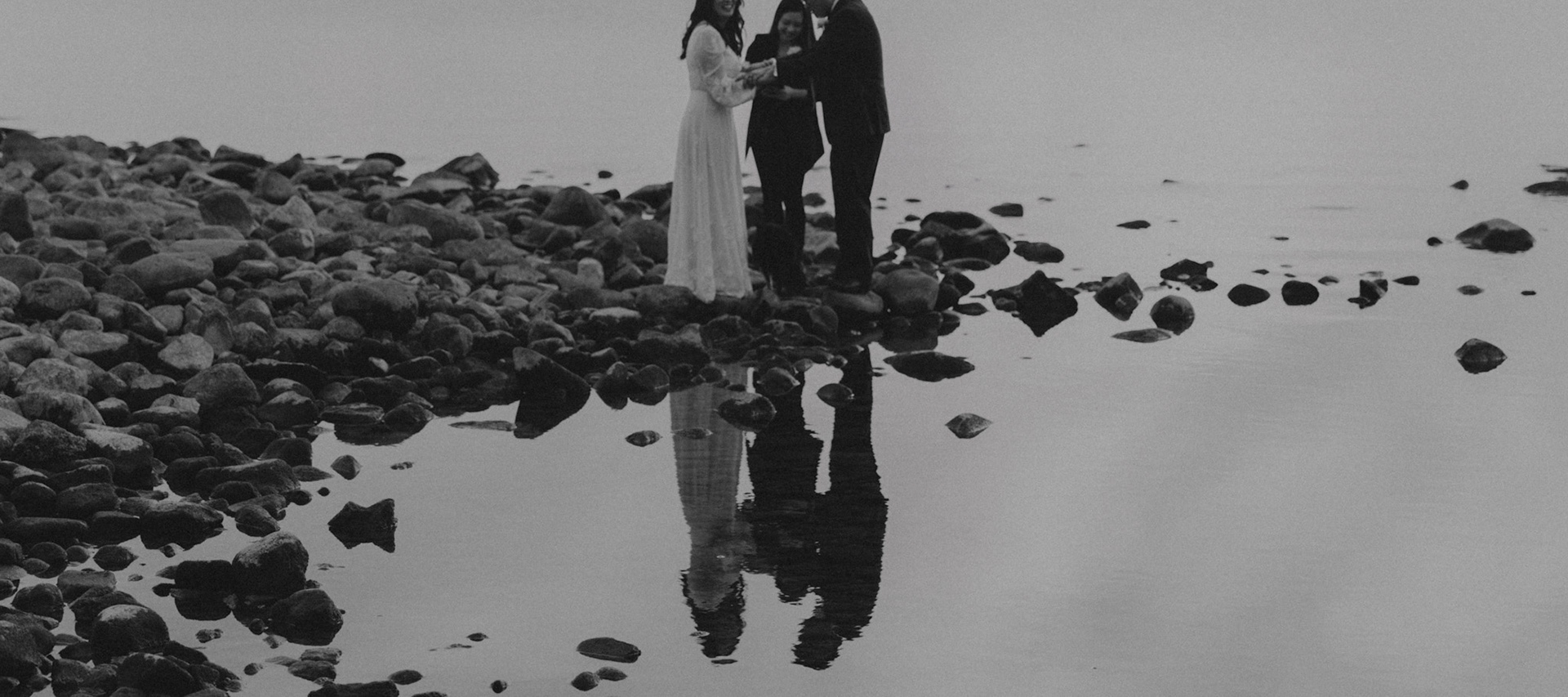 snowy lake tahoe elopement