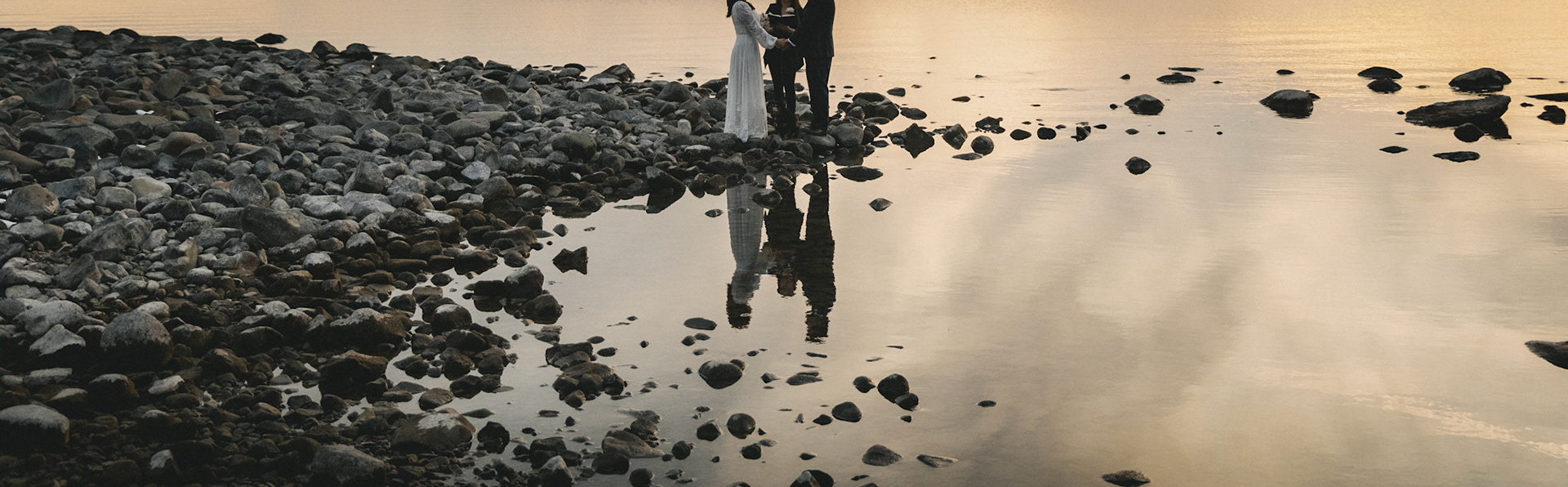 snowy lake tahoe elopement