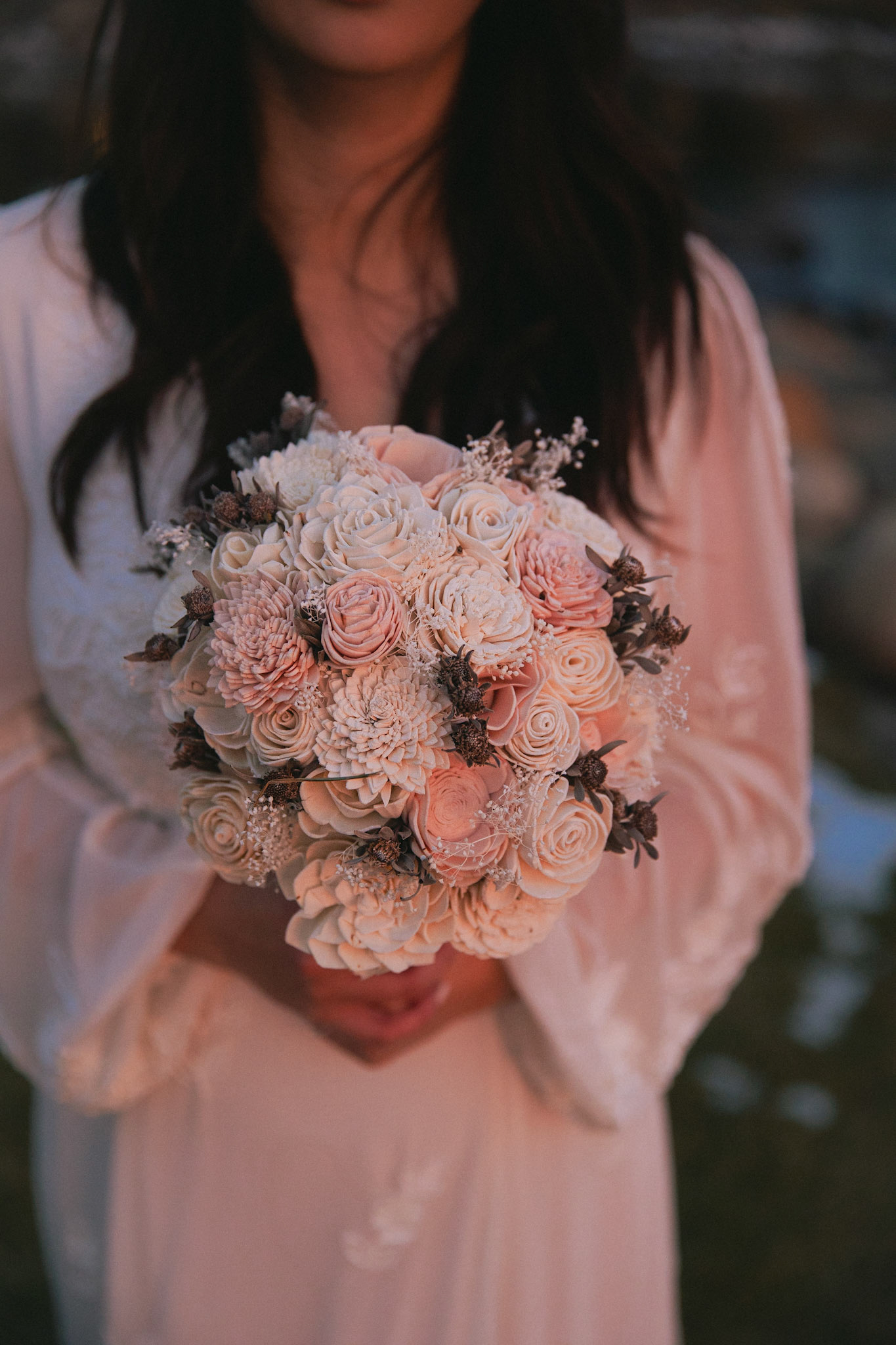 snowy lake tahoe elopement