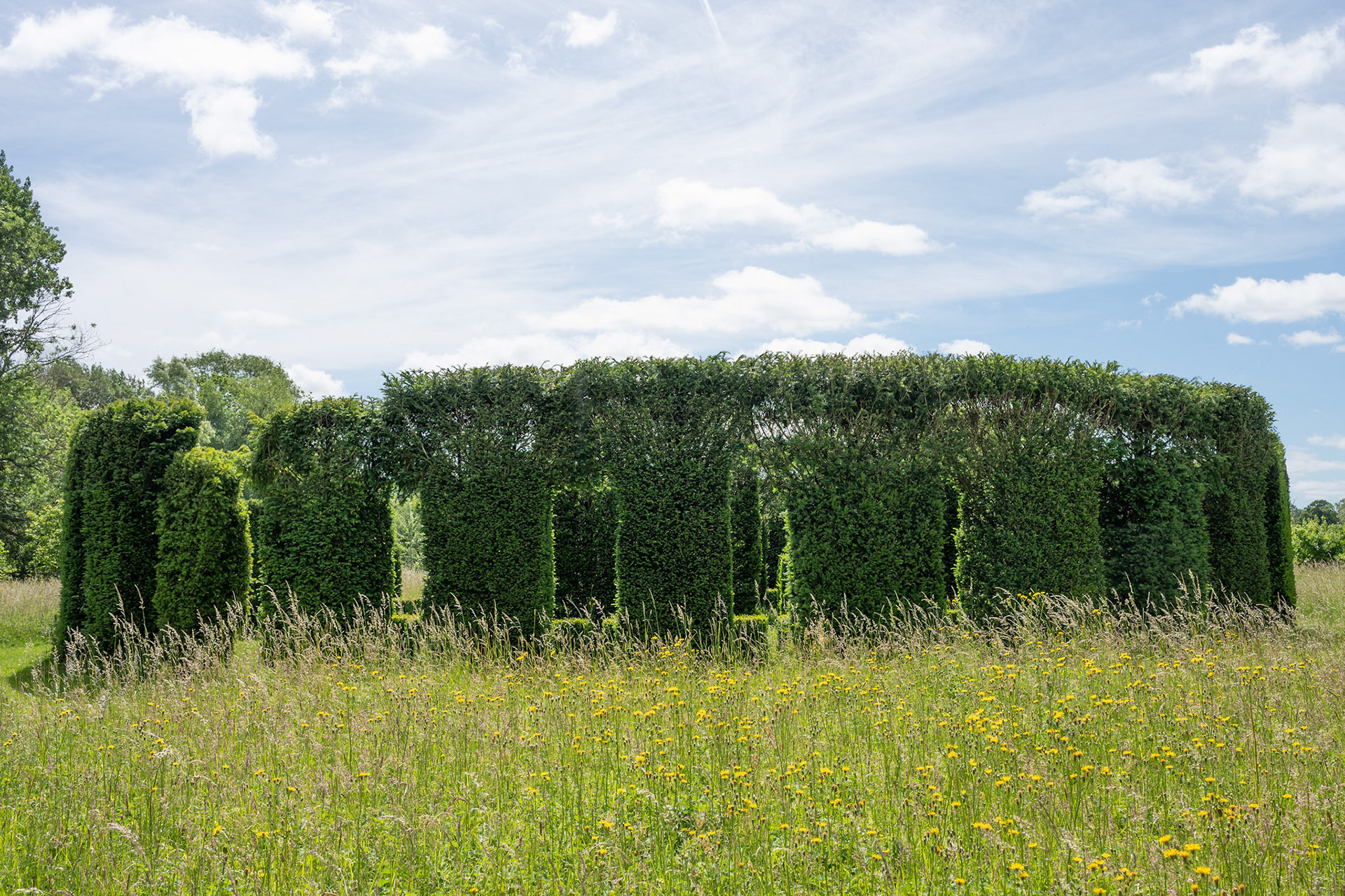 Grass version of Stonehedge at Waterperry Gardens