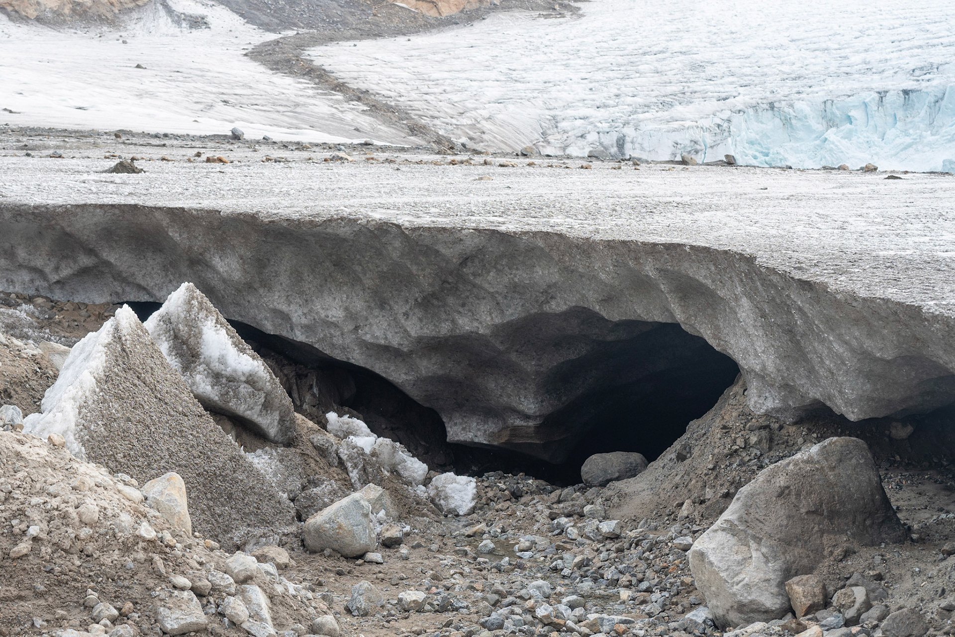 A view from on top of the glacier