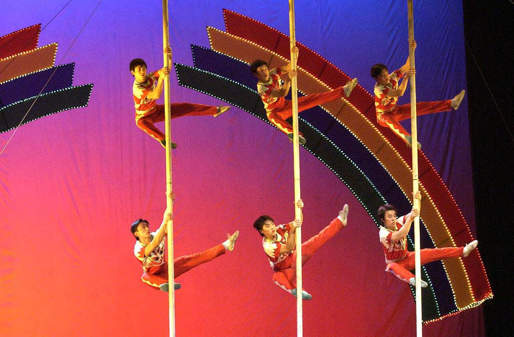 acrobats on a pole 1