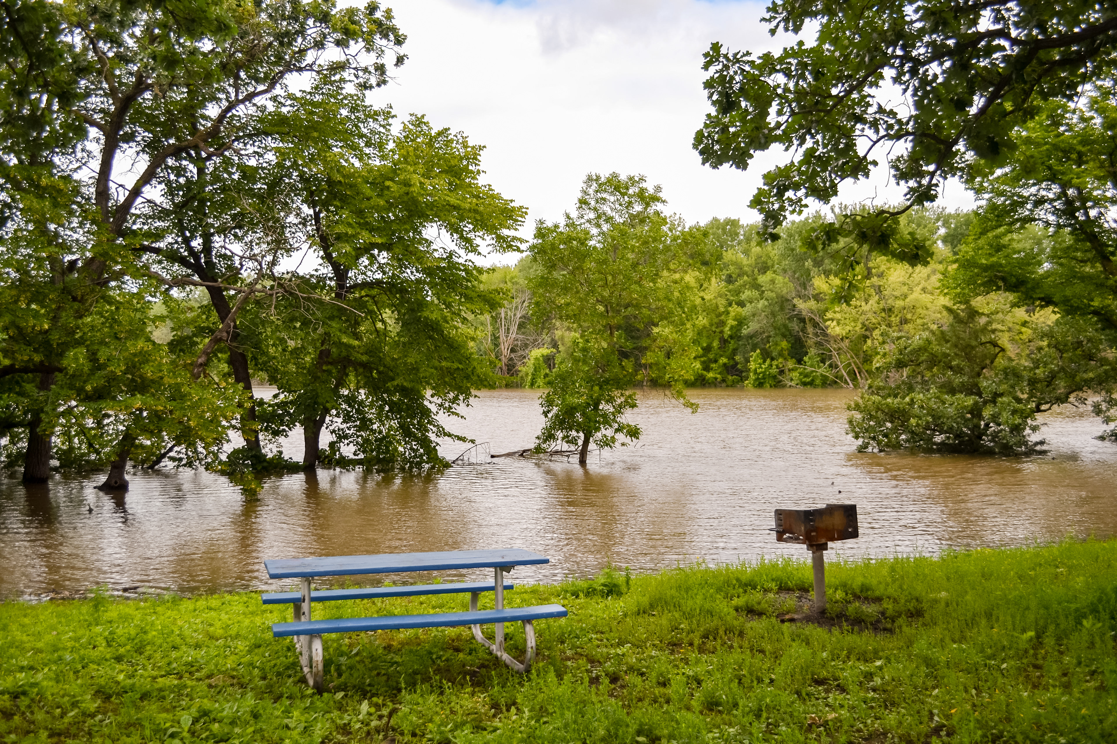 Minnesota River Flood. Memorial Park. Shakopee, MN. June 2024.