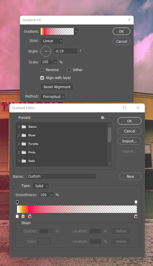 Adjust the gradient and style