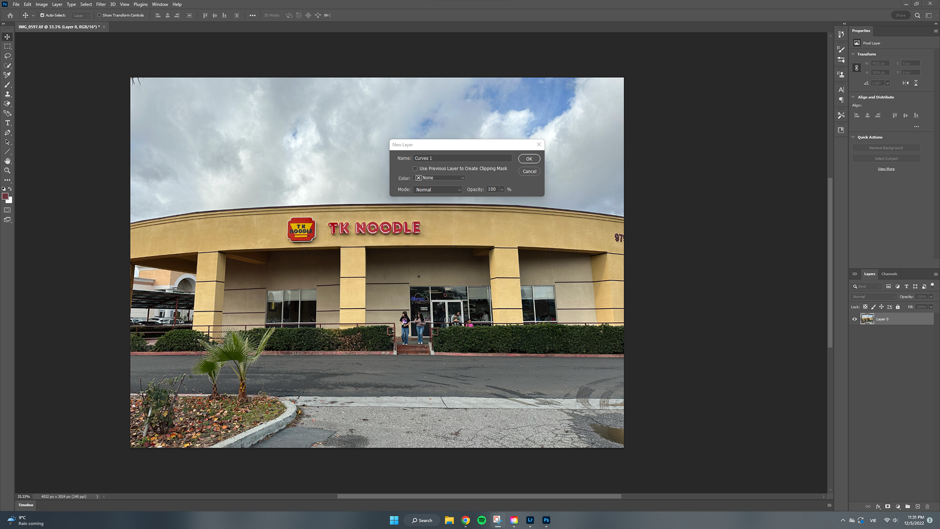 Create a curve layer