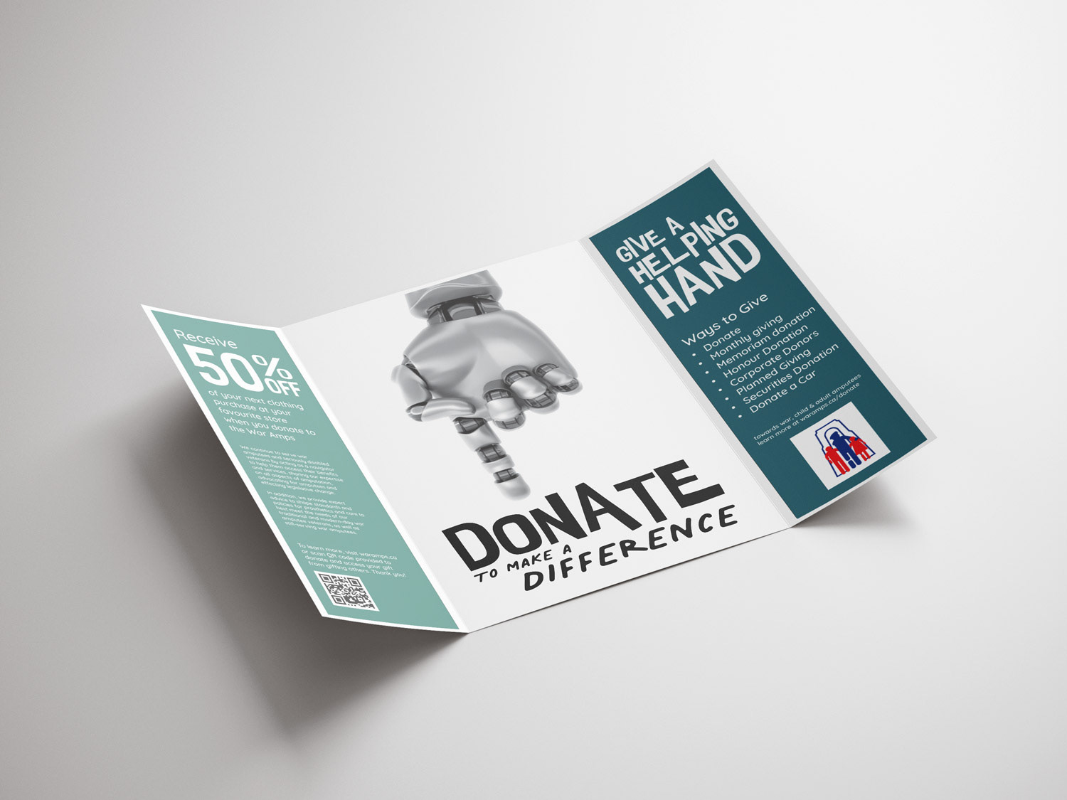 The War Amps Direct Marketing Campaign Gate Fold Brochure opened view
