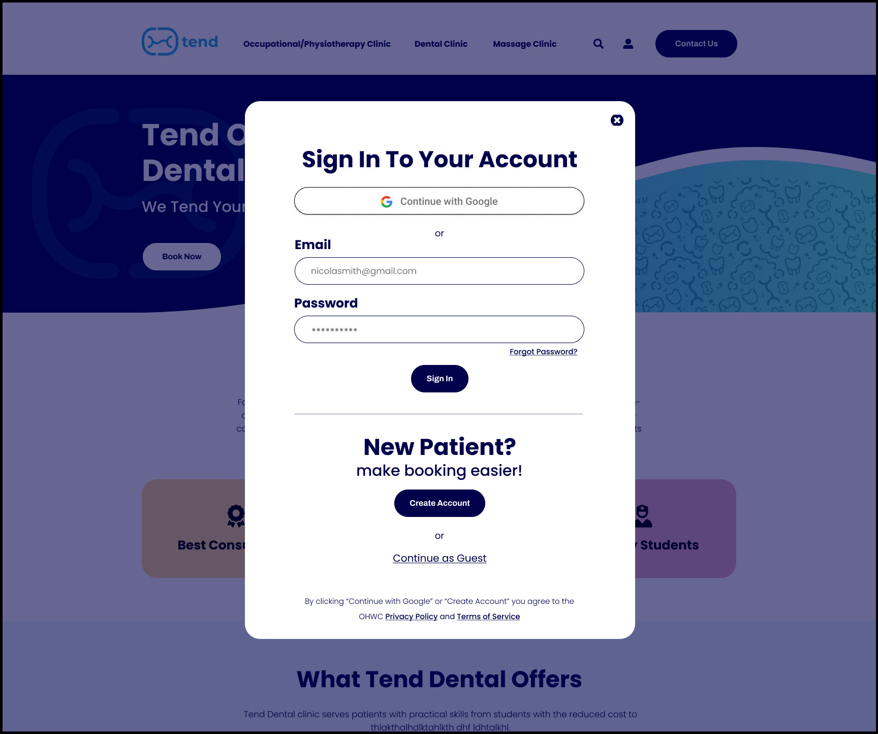 Log In/Sign Up Page