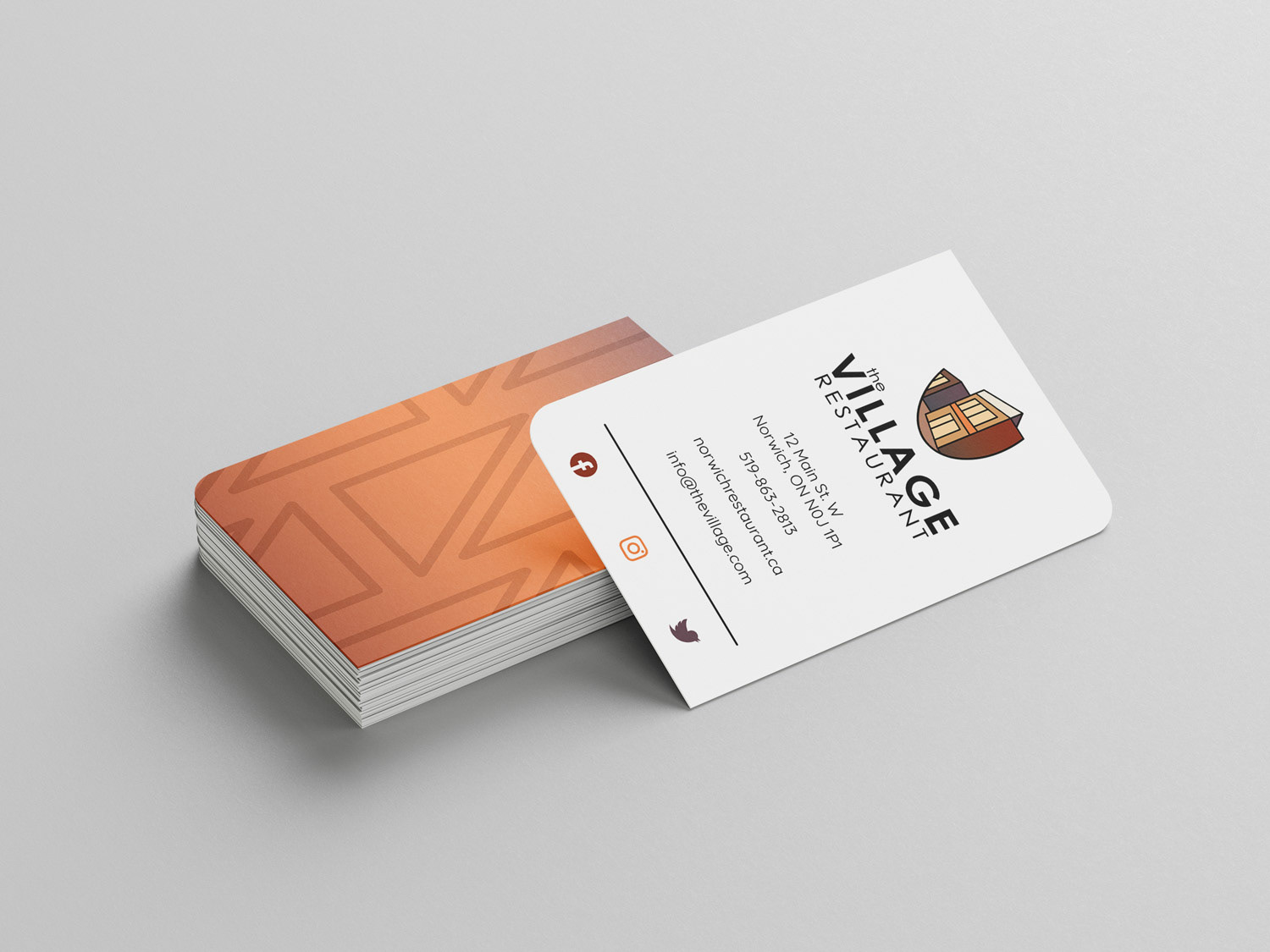 The Village Restaurant Business Cards