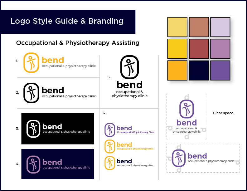 Logo Style Guide & Branding for Bend Occupational & Physiotherapy Clinic