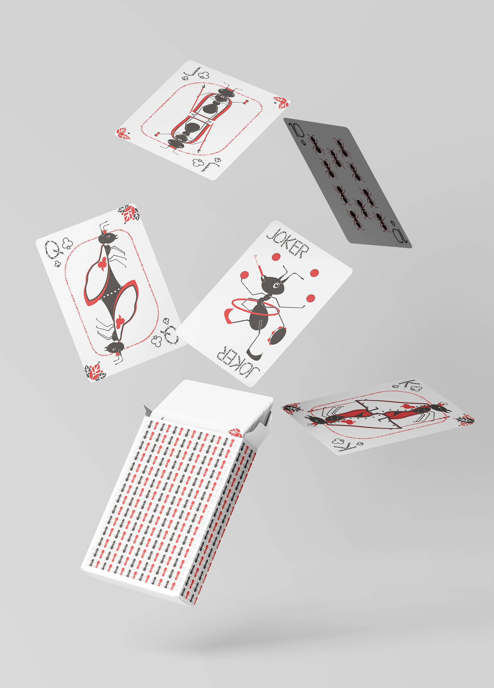Ant Poker Cards tossed up
