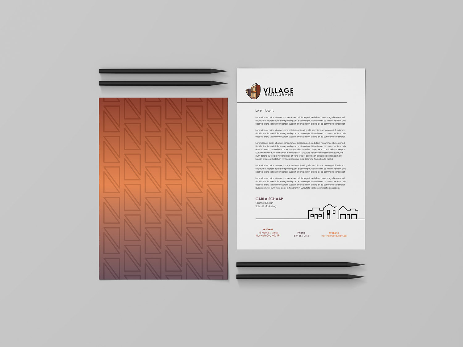 The Village Restaurant Letterhead