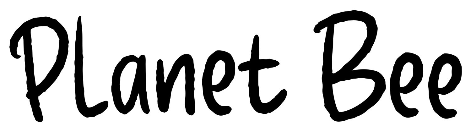 Planet Bee wordmark consisting a playful altered typeface
