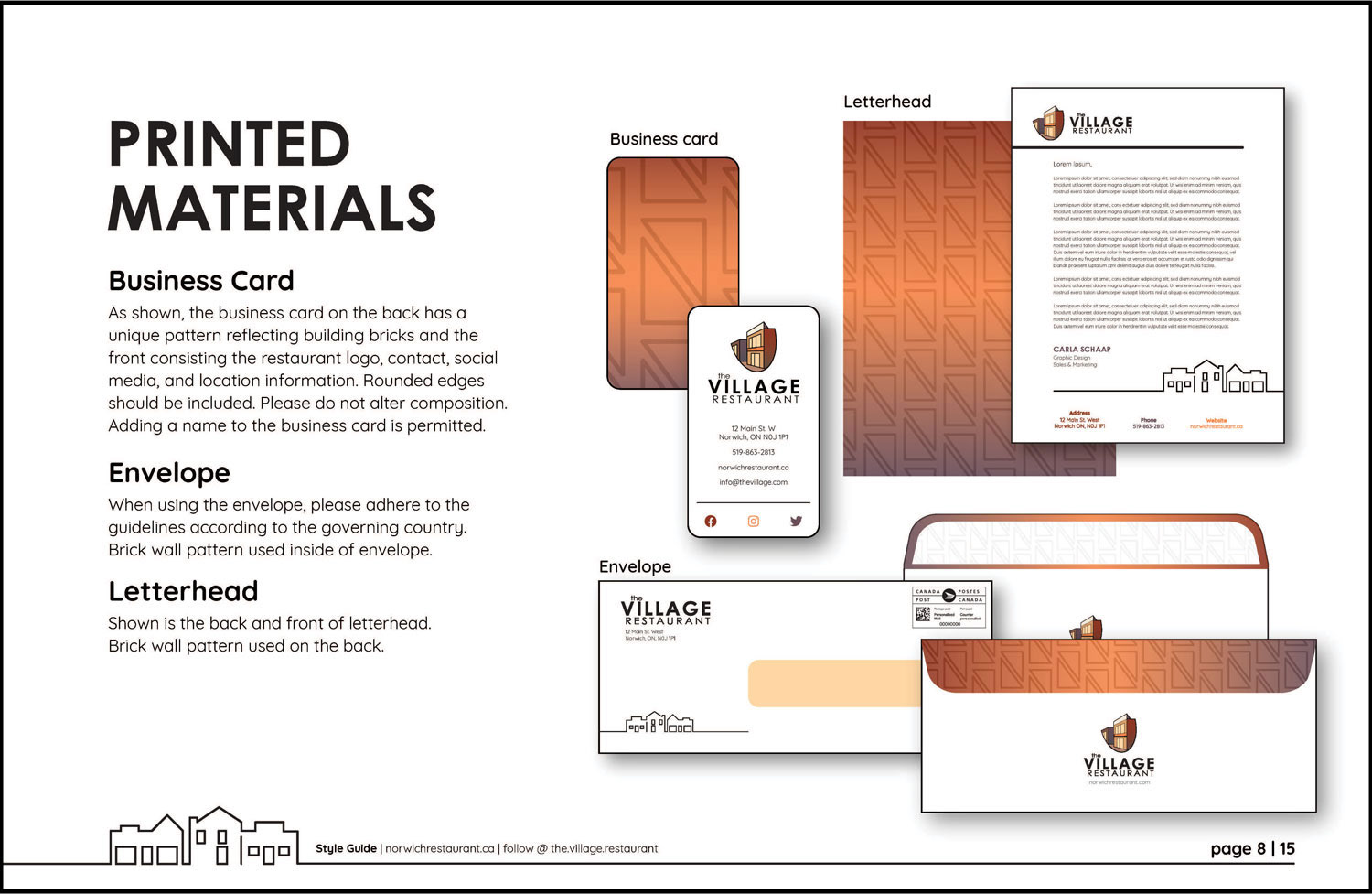 Style Guide Printed Materials Page