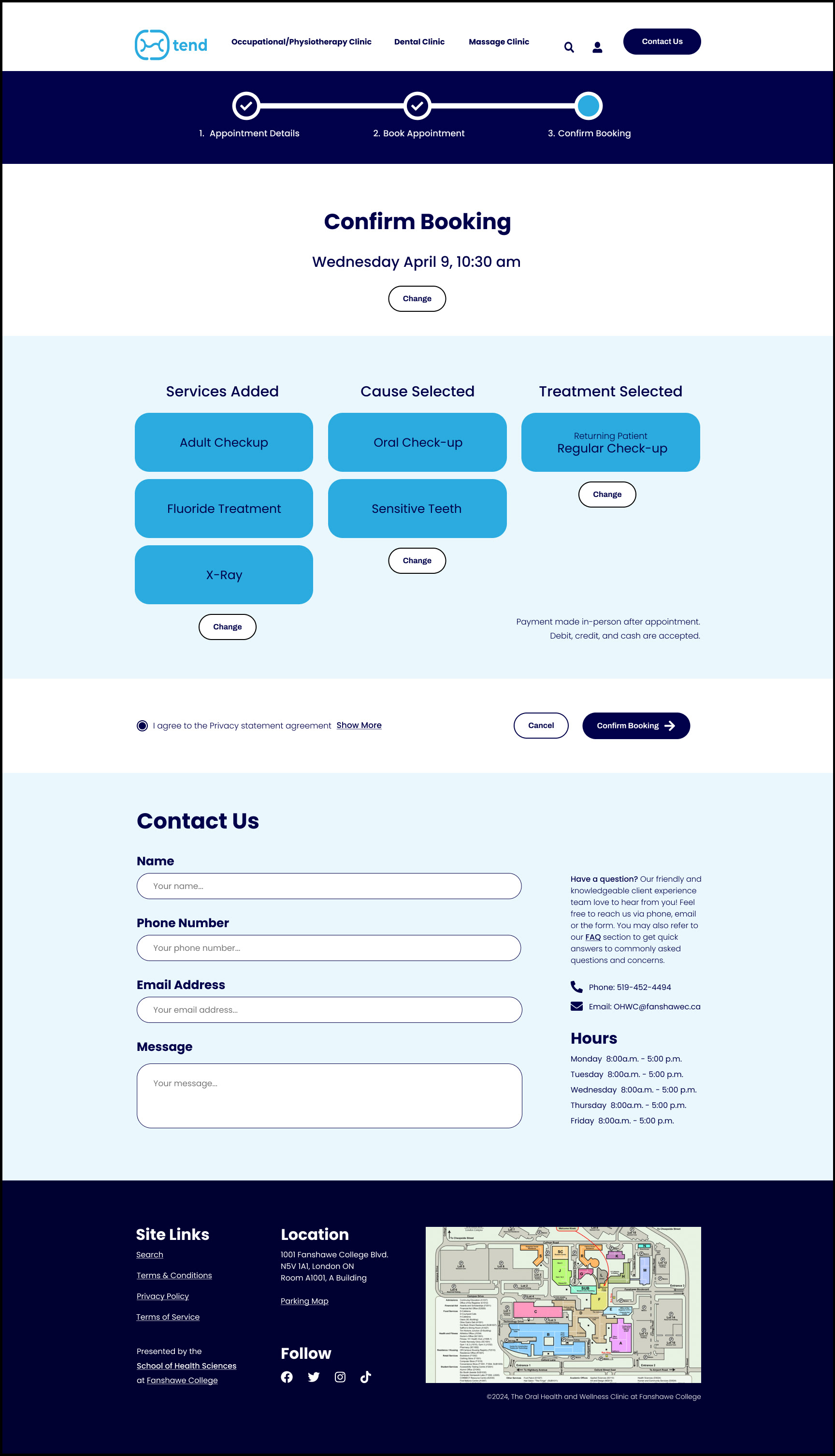 Confirm Booking Page