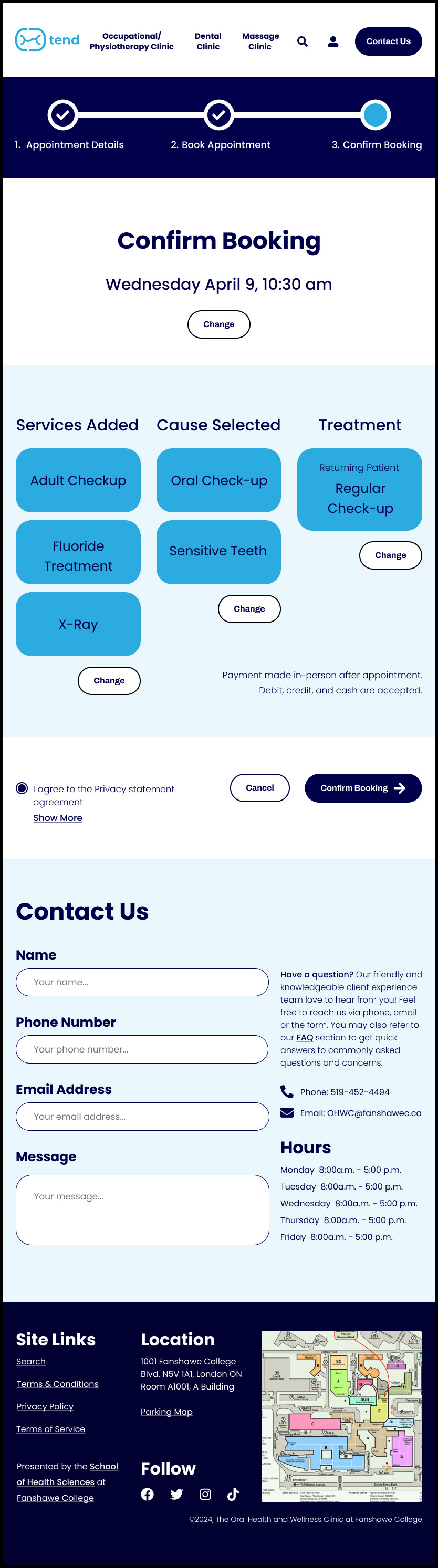 Confirm Booking Page Tablet