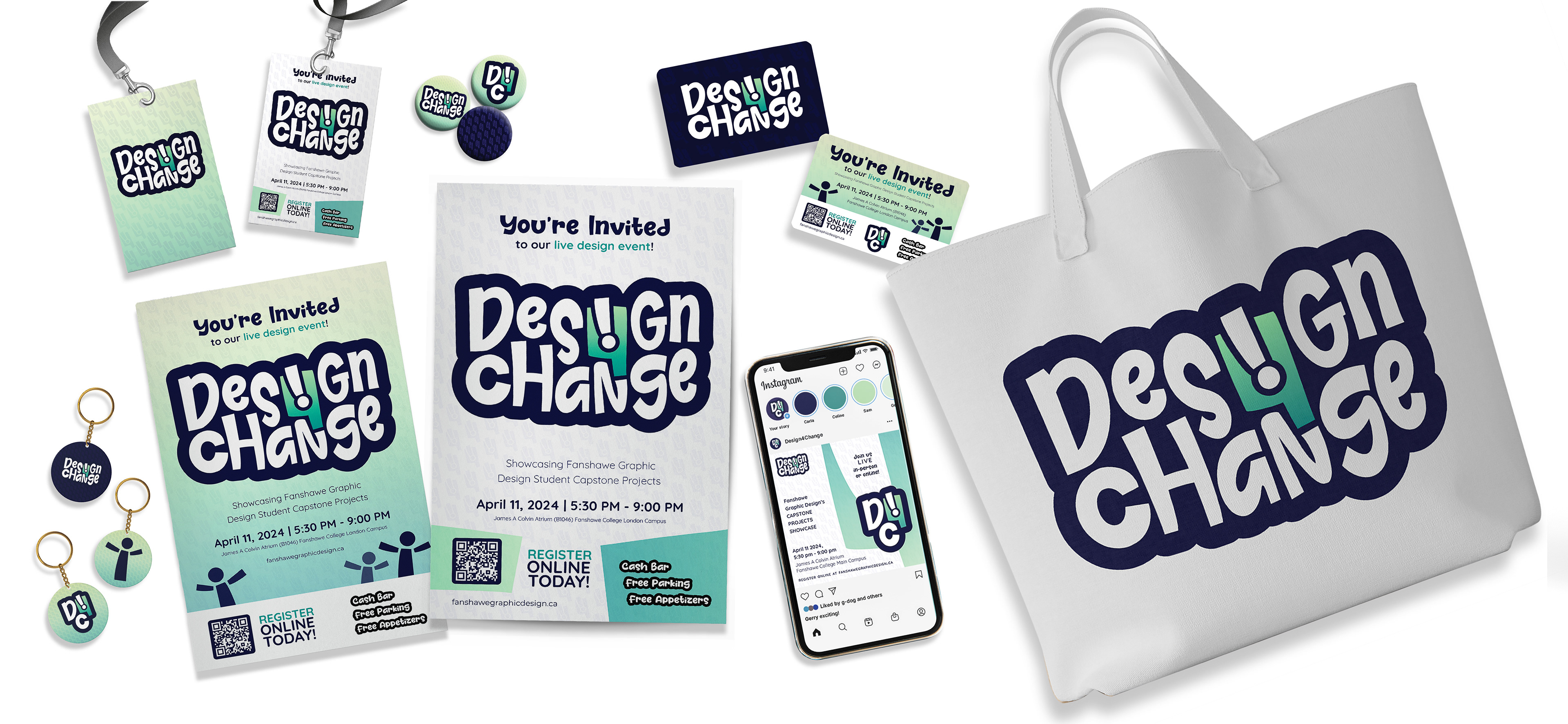 Layout of Design 4 Change branding, stationary, and merchandise