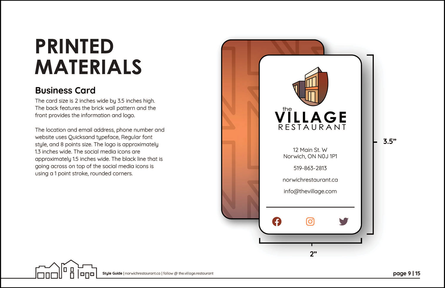 Style Guide Printed Materials Business Card Page
