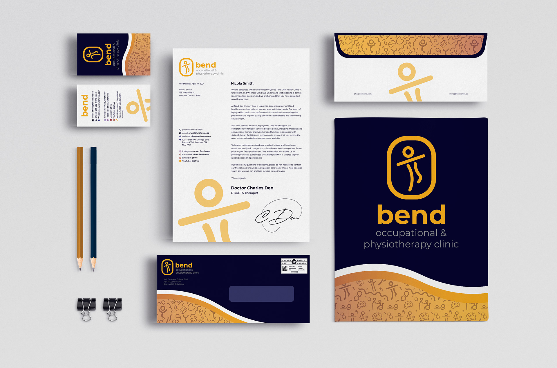 Bend Occupational & Physiotherapy Clinic Stationary Identity Package