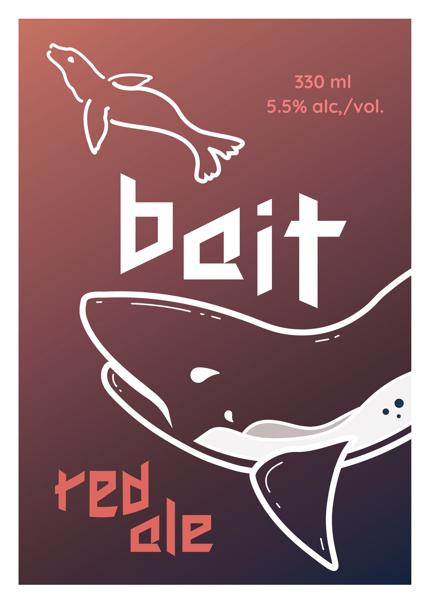 Liquid Hero Bait Red Ale Front Bottle Label