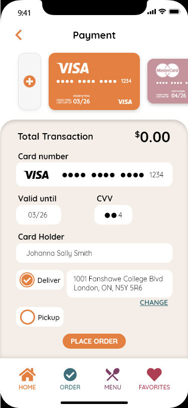 HomeMade payment page