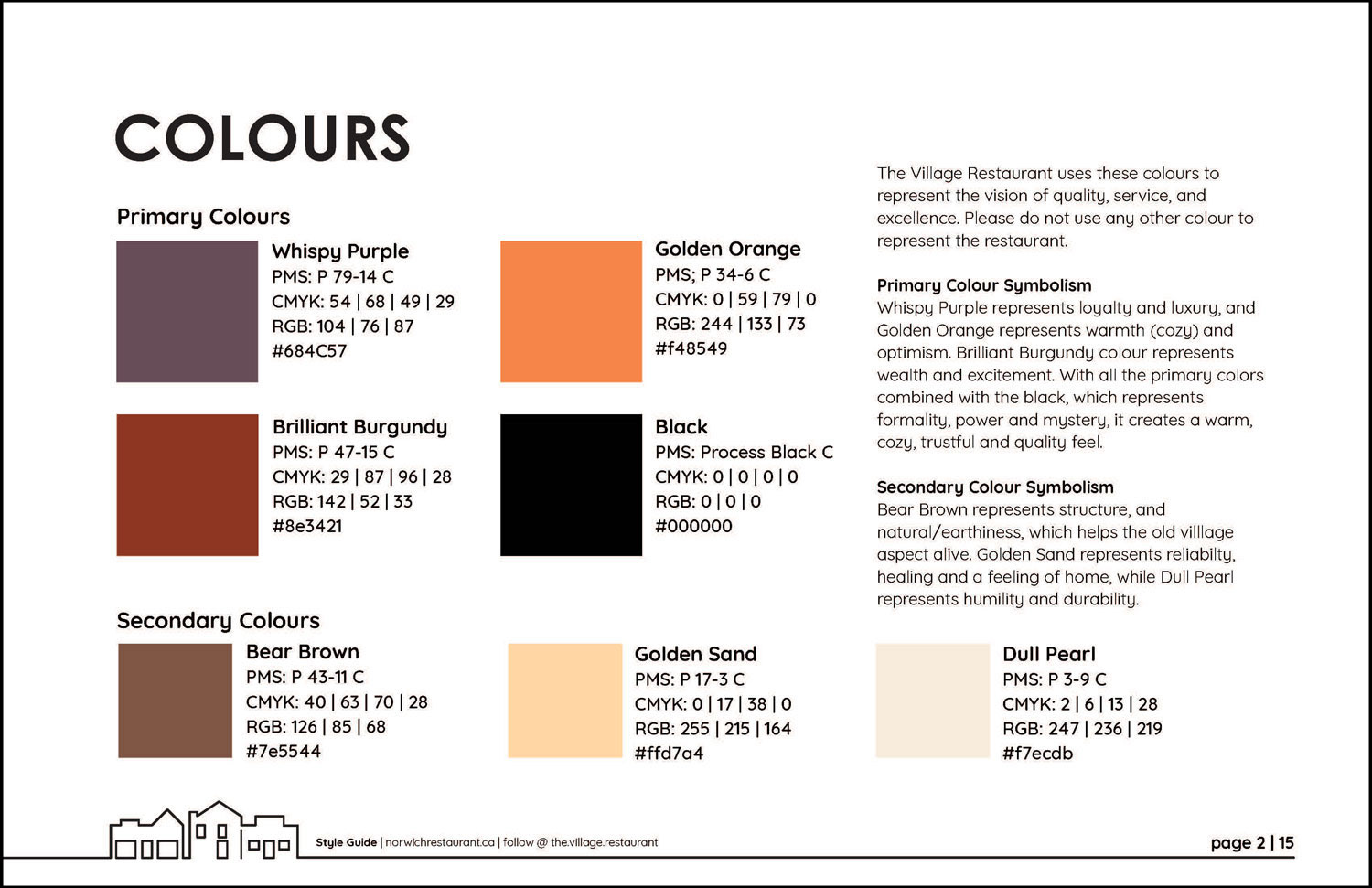 Style Guide Colours Page
