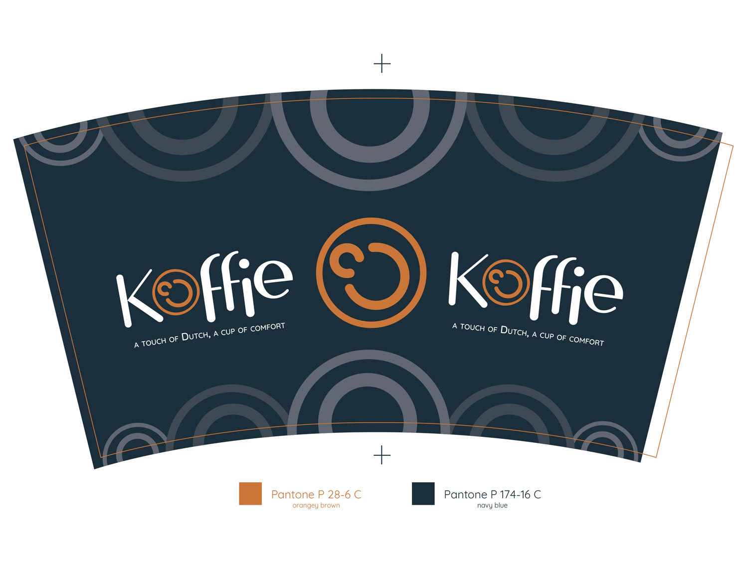 Koffie cup label dieline
