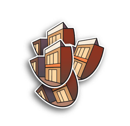 The Village Restaurant Logo Stickers