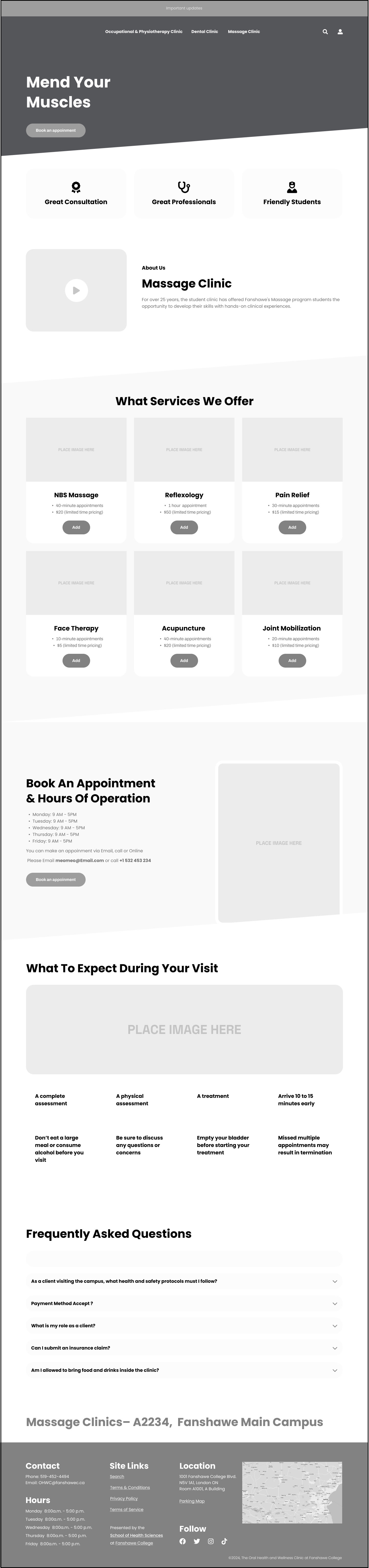 Mend Massage Page