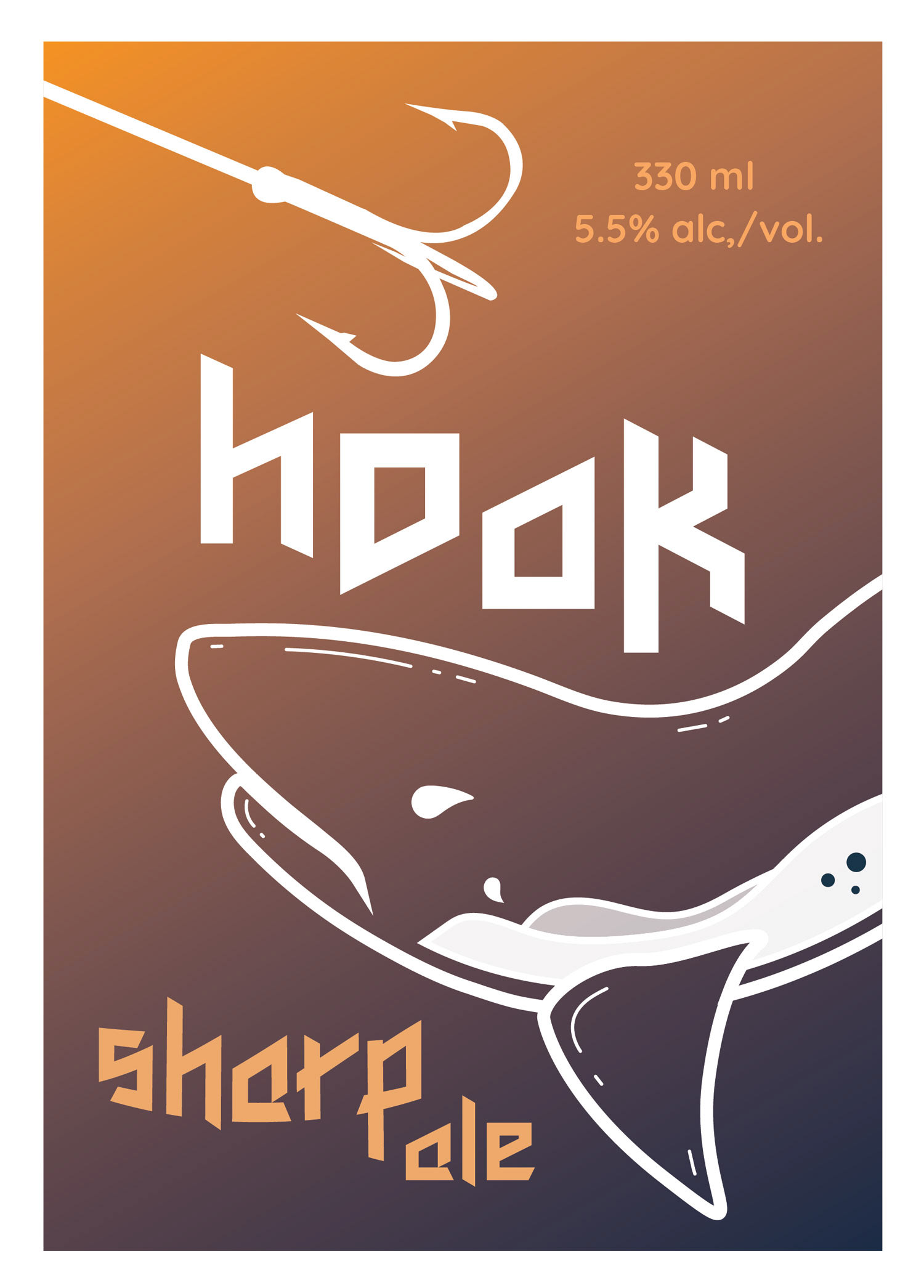 Liquid Hero Hook Sharp Ale Front Bottle Label
