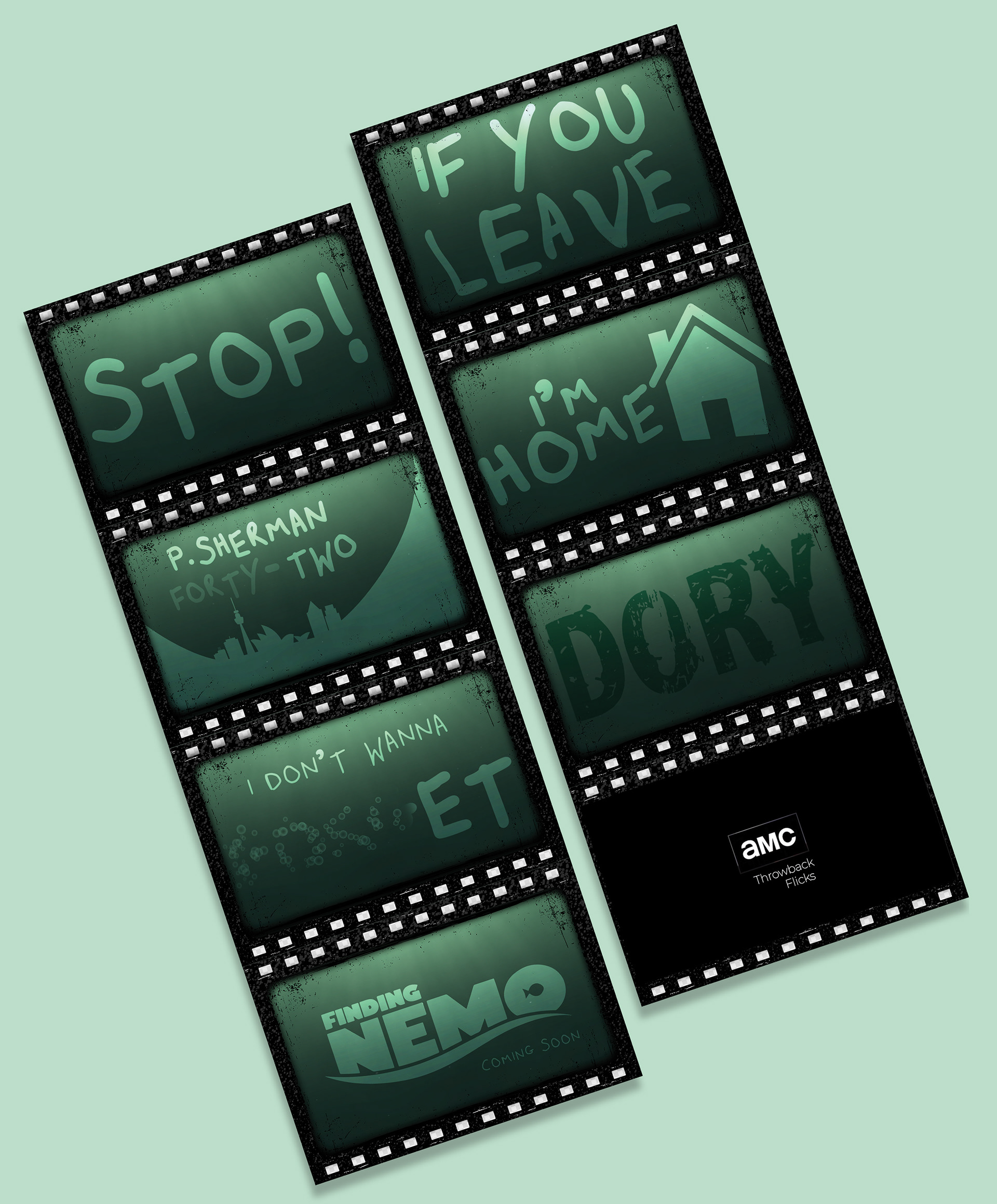 Film Strips showing scenes of the kinetic type promo type