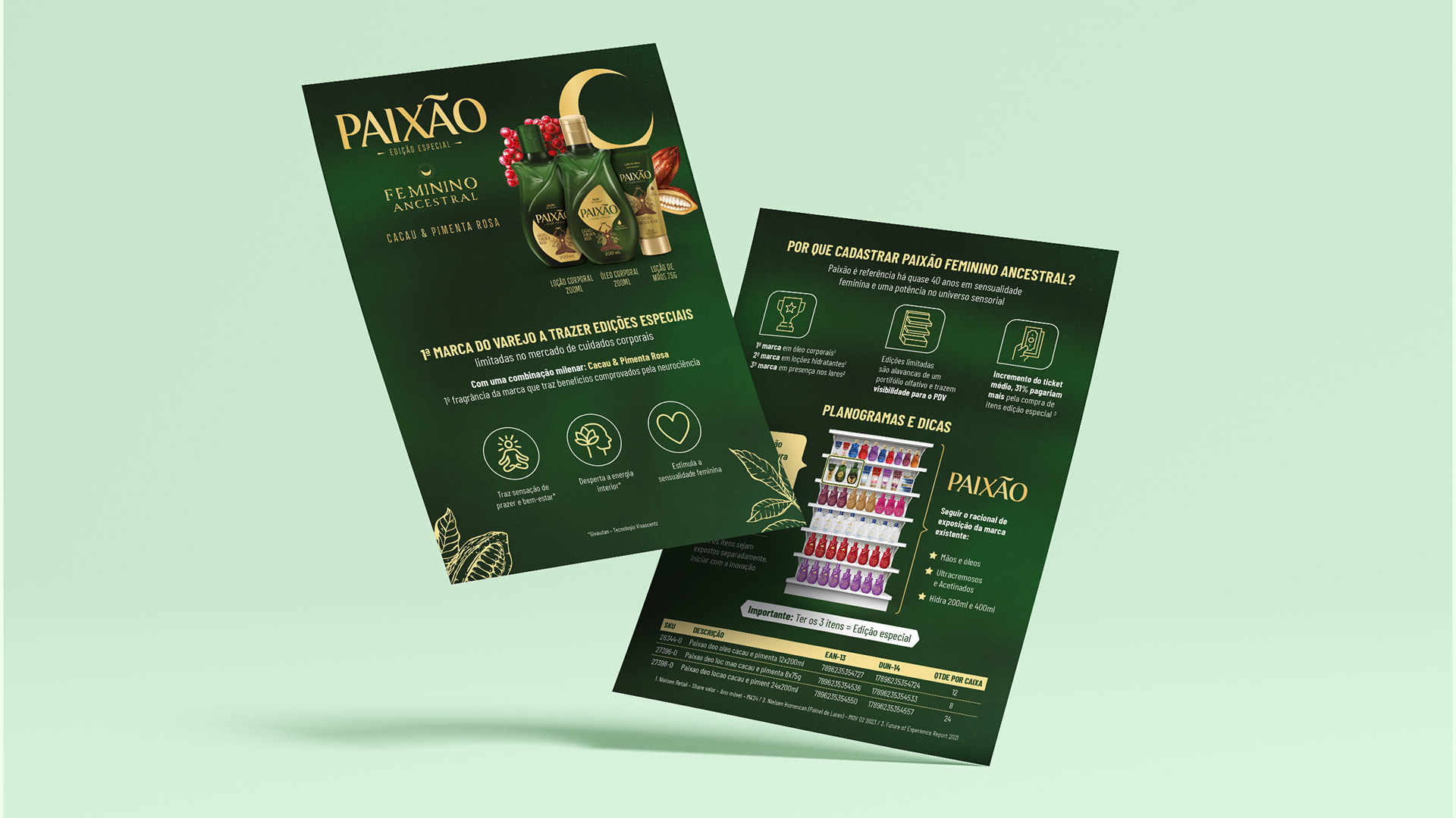 Image may contain: Lâmina de vendas Paixão, mockup.