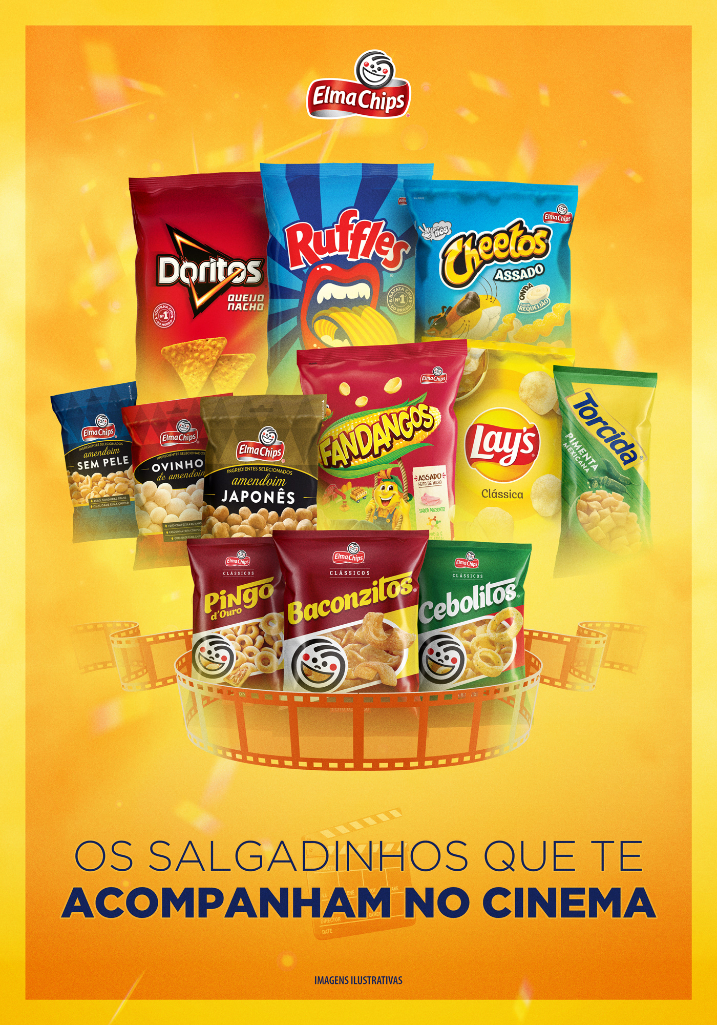 Image may contain: Cartaz Elma Chips cinema institucional.